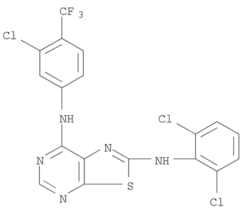 Thiazolo[5,4-d]pyrimidine-2,7-diamine, N7-[3-chloro-4-(trifluoromethyl)phenyl]-N2-(2,6-dichlorophenyl)-